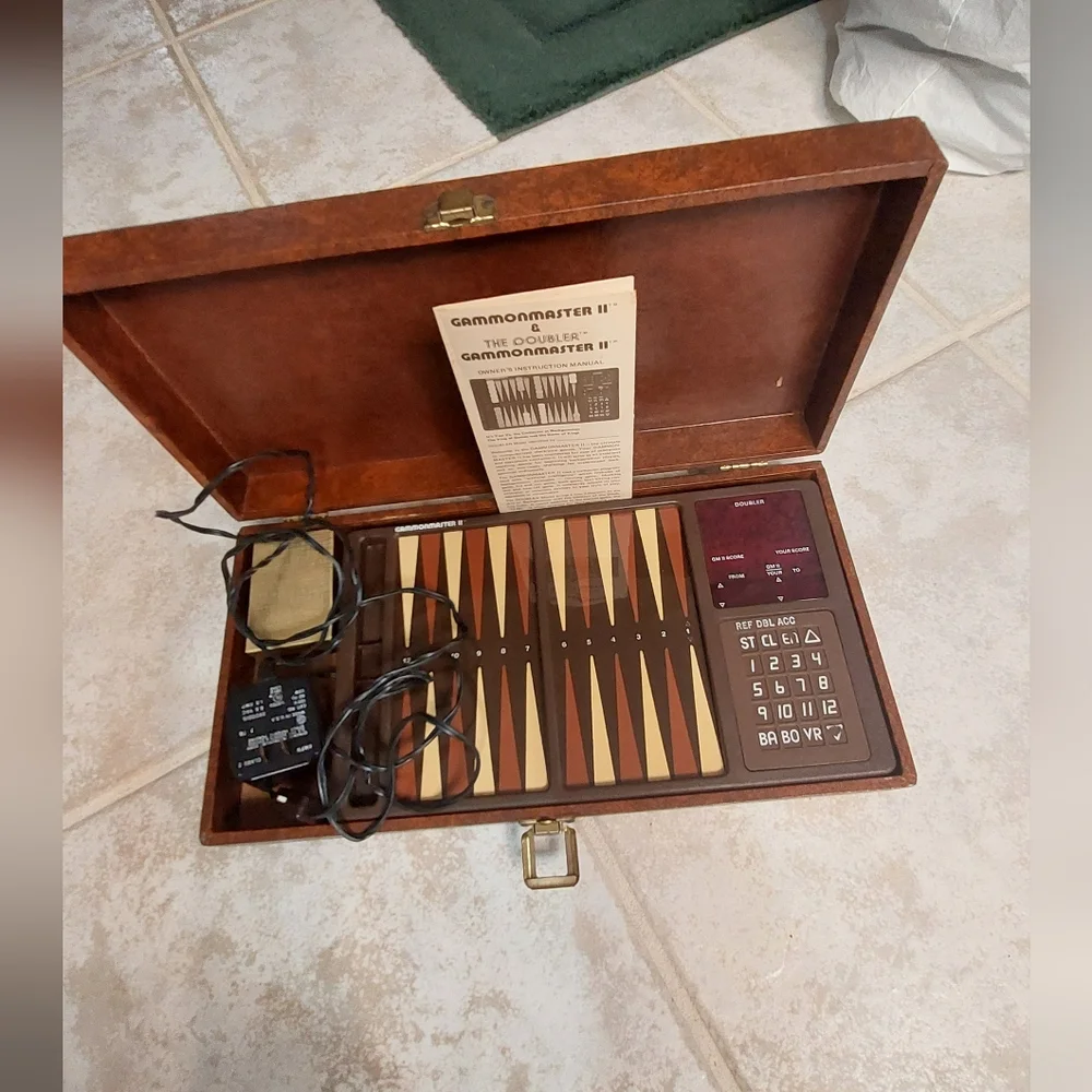Vintage Electronic Backgammon Set with Accessories